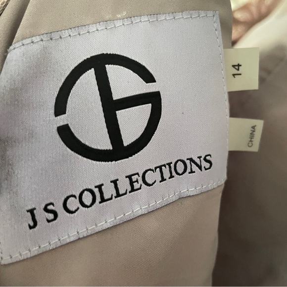 JS Collections Cutout Back Soutache Gown in Pink Sz 14 - Picture 14 of 16